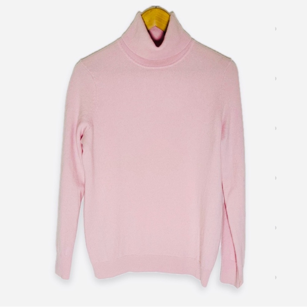 Talbots Cashmere Turtleneck Sweater Lightweight Cozy Classic Preppy Sz M/L Pink